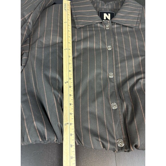 Nocturne Striped Padded Jacket Pinstripe Black Stripe Size Medium Bomber - Picture 8 of 10